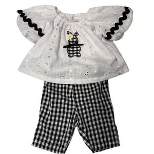 Bonnie Jean Baby Girls Gingham Bunny Set 0-3‎ Months